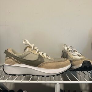 Nike Women's Sneakers in Olive and Beige